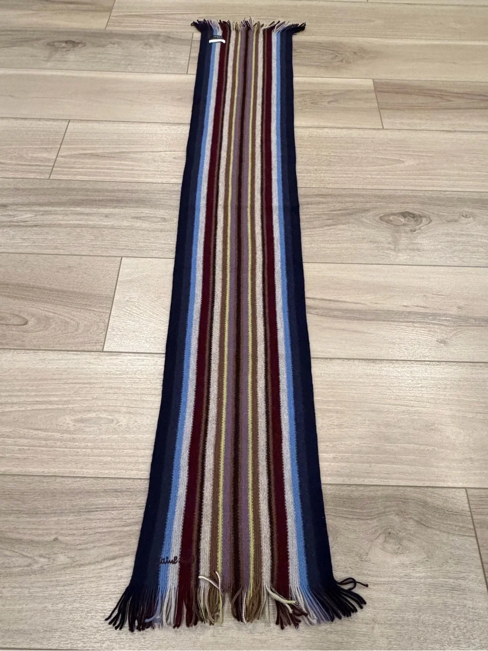 Paul Smith Signature Multi-Stripe Wool Scarf Made In Germany